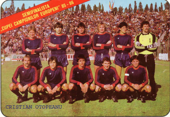 CSA Steaua București Home football shirt 1985 - 1986. Sponsored by no  sponsor