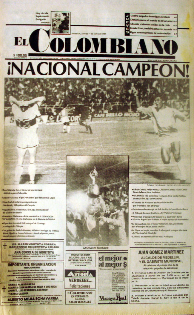 Times de que Gostamos: Atlético Nacional 1989