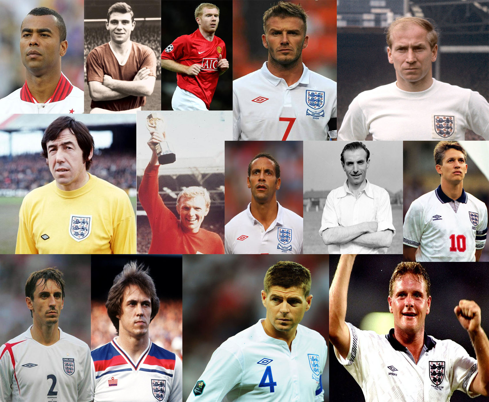 Quem são os 10 melhores jogadores da história da Inglaterra