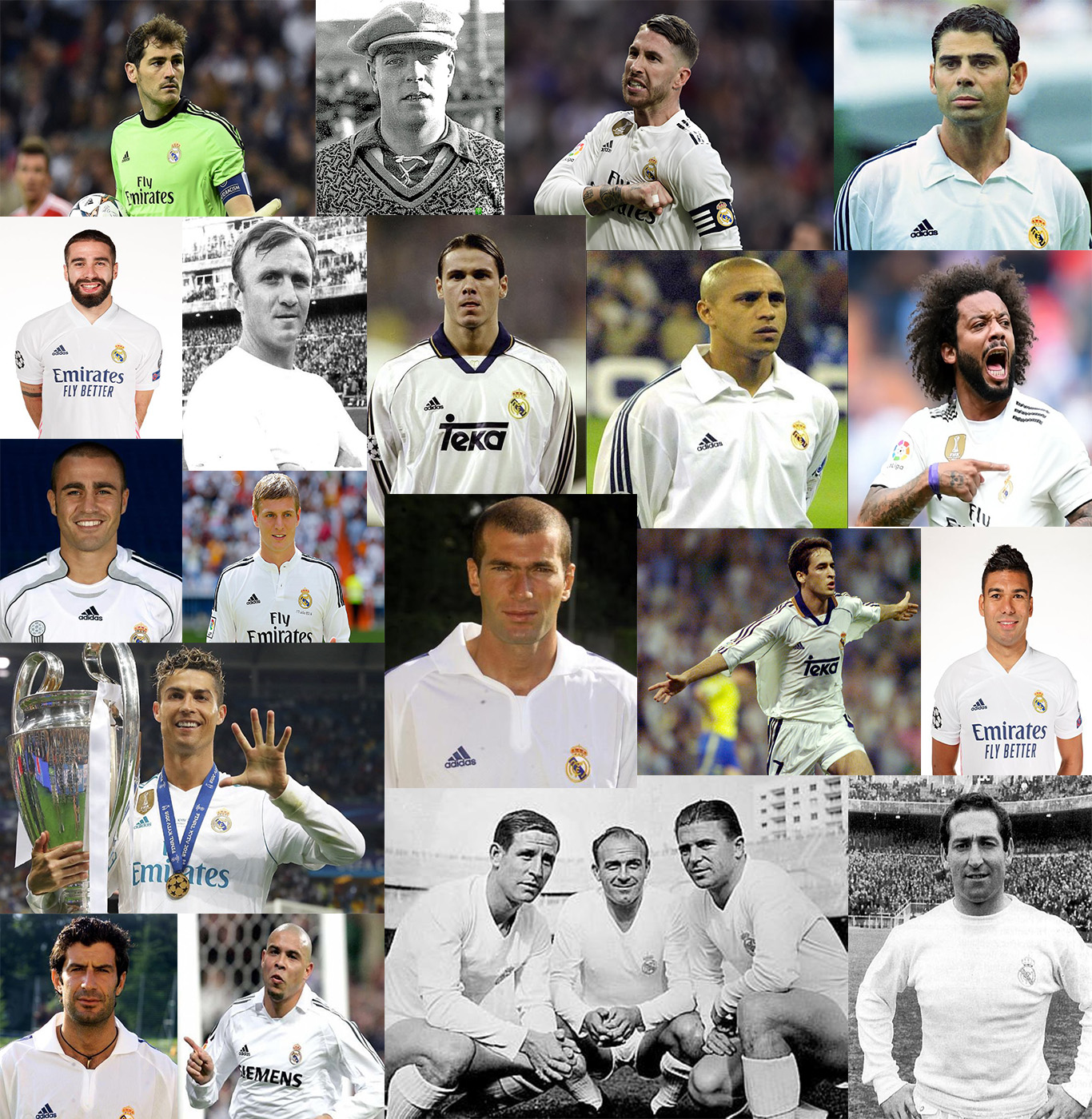 10 jogadores que mais jogaram a Champions pelo Real Madrid