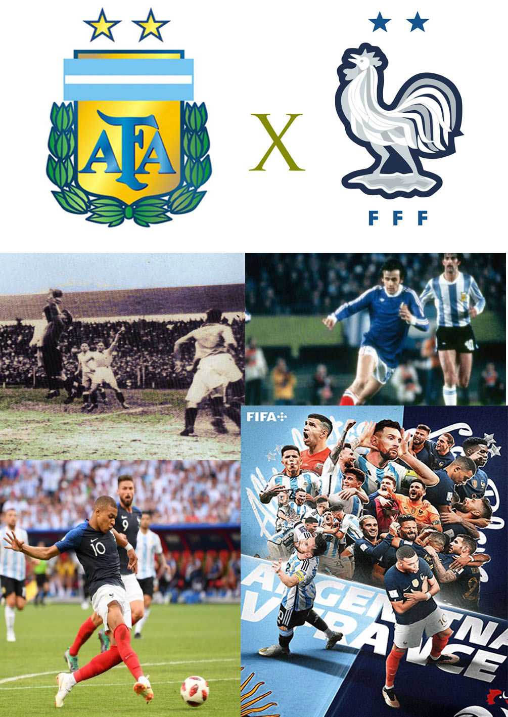 Os jogos entre Argentina e França na história da Copa do Mundo