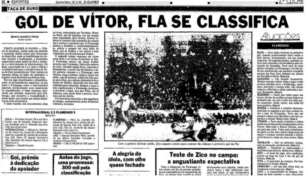 gol de vitor fla se classifica
