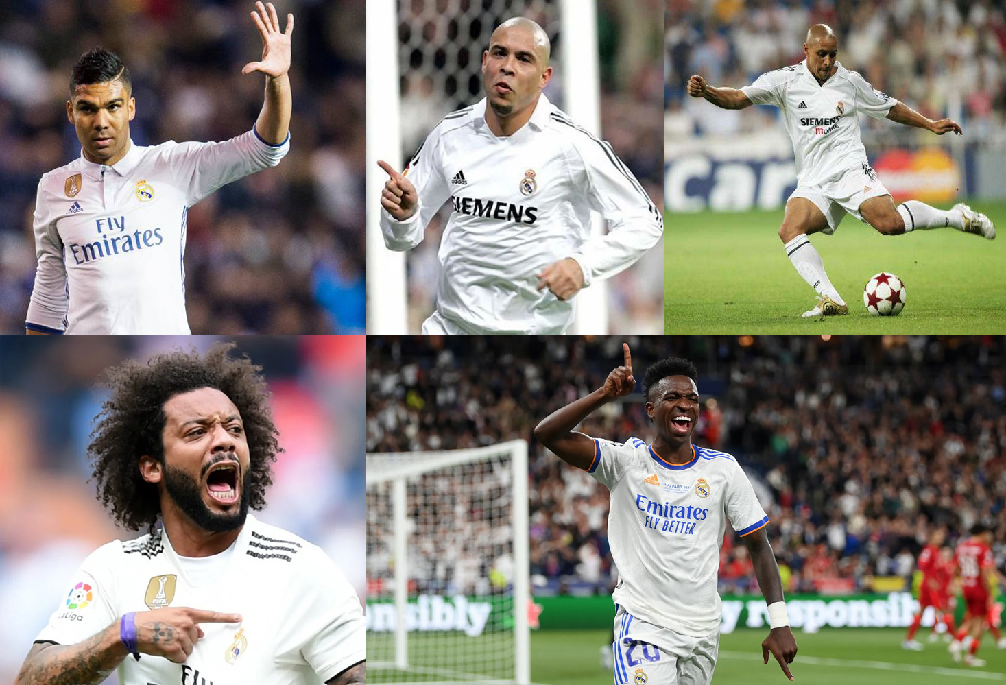 Os 5 melhores jogadores brasileiros a atuar pelo Real Madrid