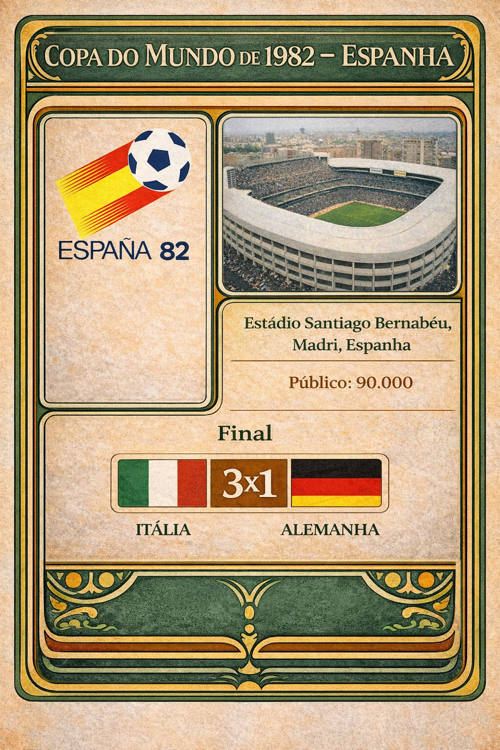 Copa 1982 Santiago Bernabeu