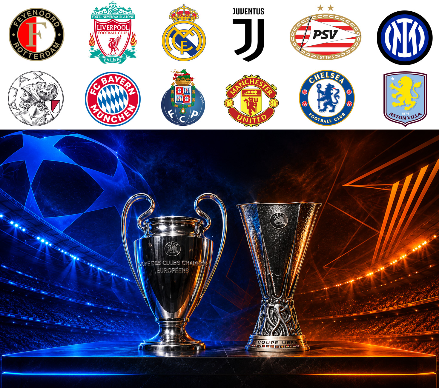 Clubes que venceram UEFA Champions League e UEFA Europa League na história Clubes que venceram UEFA Champions League e UEFA Europa League na história